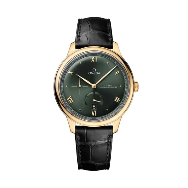 Omega De Ville 41 mm, or jaune sur bracelet en cuir