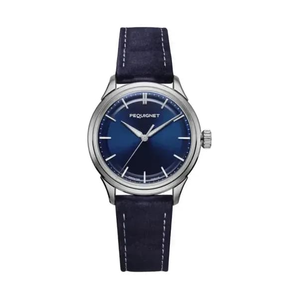 Pequignet Montre Royale Paris 36mm Cuir bleu 9106373