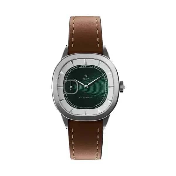 Yema Montre Yema Granvelle CMM.20 Cadran Vert Bracelet Cuir Brun