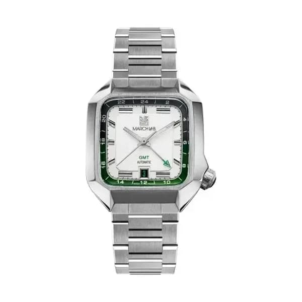 March LA.B Montre MARCH LA.B AM2 GMT Automatique White Bracelet Acier