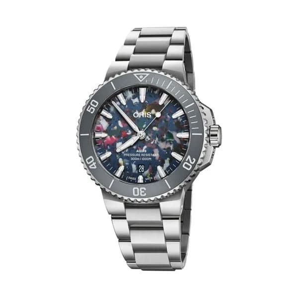 Oris Montre Oris Plongée Aquis Date Upcycle Calibre 733 automatique cadran multi bracelet acier 41,5 mm