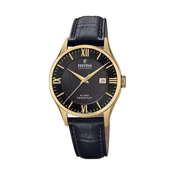 Festina Montre Festina Collection Swiss Made en Cuir Noir