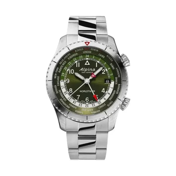 Alpina Montre Alpina Startimer Pilot Quartz Worldtimer 41 mm- AL-255GR4S26B