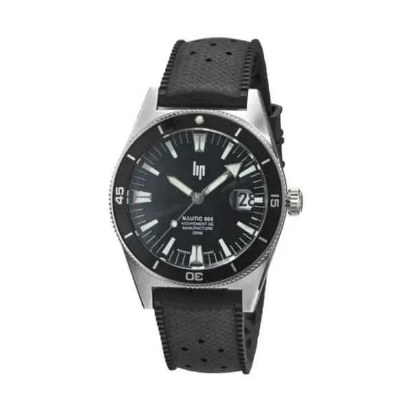Lip Montre Lip Nautic 666 Automatique - manufacture - Homme - cadran Noir- 39 mm - Acier inoxydable- 676050