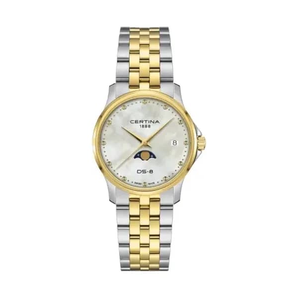 Certina Montre Certina DS-8 Moonphase Lady Cadran Nacre Bracelet Acier inoxydable PVD