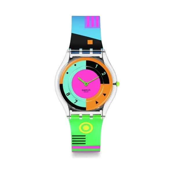 Swatch Montre quartz Femme Skin Rose, Orange, Noir