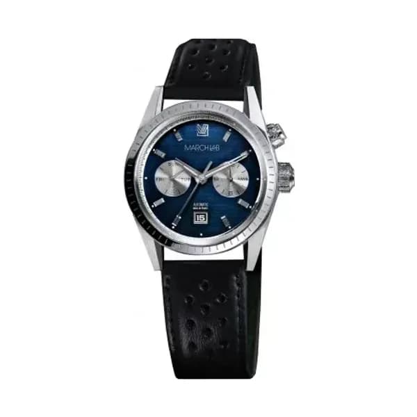 March LA.B Montre MARCH LA.B Agenda Supra Automatique Cadran Navy Bracelet Buffle Noir