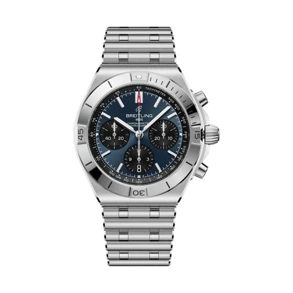 Breitling Montre Breitling Chronomat B01 Chronograph automatique cadran bleu bracelet acier 42 mm