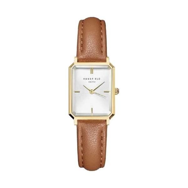 Rosefield Montre Rosefield Collection the Octagon XS en Cuir Marron