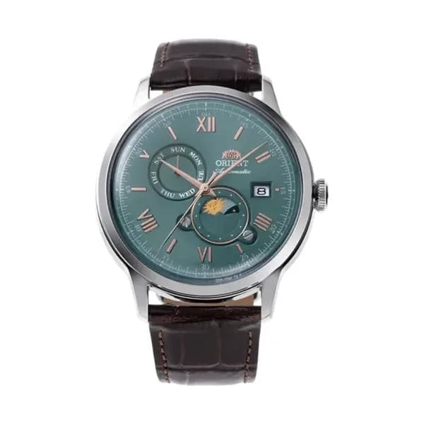 Orient Montre Automatique Orient Collection Classic Sun &amp; Moon en Cuir Marron