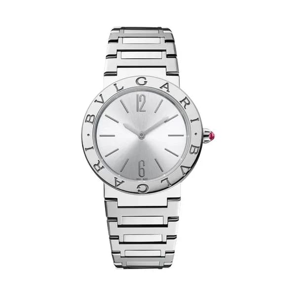 Bulgari Montre Bulgari Bvlgari Bvlgari Lady quartz cadran argenté bracelet acier 33 mm