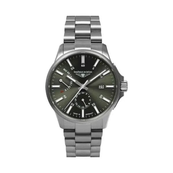 Bauhaus Montre Bauhaus Aviation Titanium Automatique Cadran Vert Bracelet Titane - 2860M4