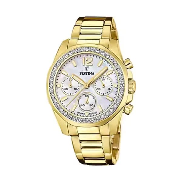 Festina Montre Femme Festina Boyfriend Collection en Acier Jaune