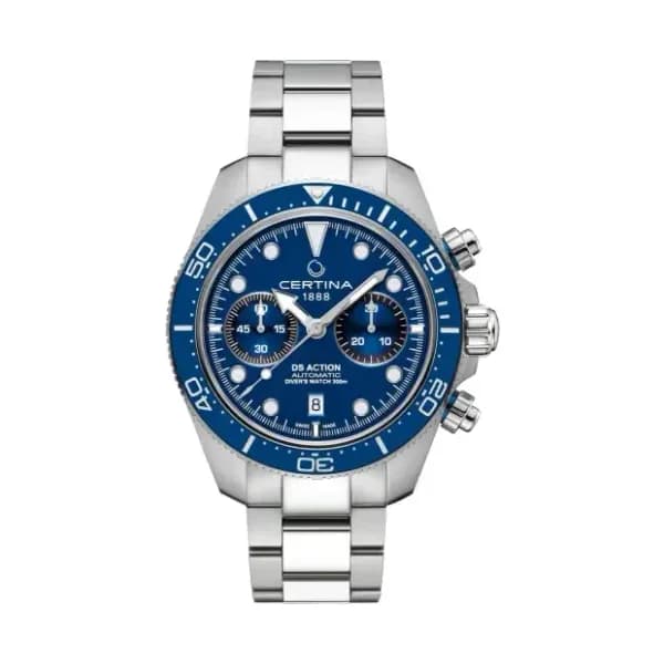 Certina Montre Certina DS Action Diver Chrono Cadran Bleu Bracelet Acier inoxydable