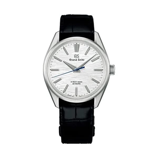 Grand Seiko Montre Grand Seiko Evolution 9 "Birch Bark" Hi-Beats mécanique cadran blanc bracelet cuir 38,6 mm