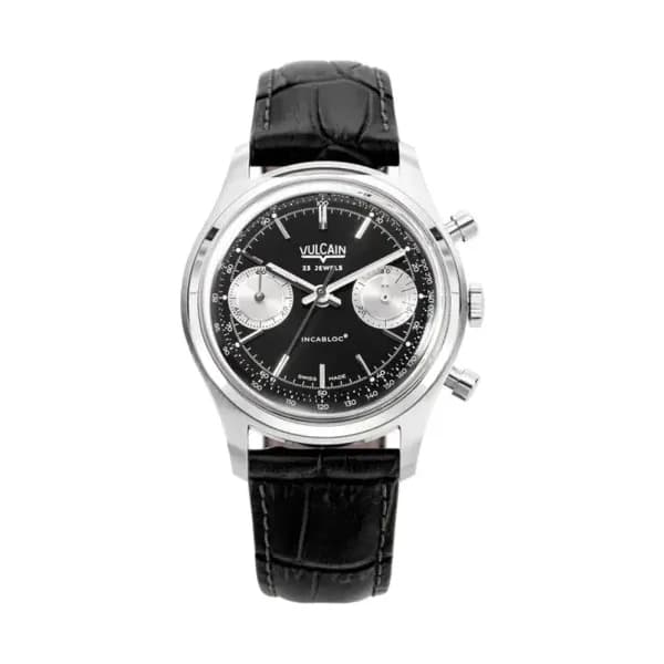 Vulcain Chronograph Noir et Argent- 38MM