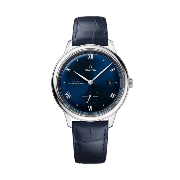 Omega De Ville 41 mm, acier sur bracelet en cuir