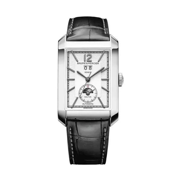 Baume & Mercier Montre Baume et Mercier Hampton automatique double fuseau bracelet cuir alligator noir