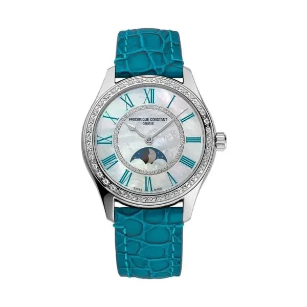 Frédérique Constant Montre Frédérique Constant Classics ELEGANCE LUNA Automatique Cadran Nacré Bracelet Cuir - FC-331MPWTD3BD6