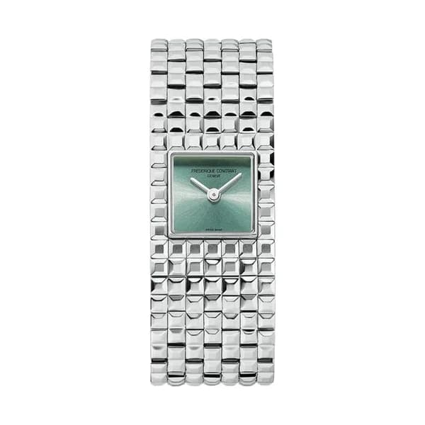 Frédérique Constant Montre Frédérique Constant Classics Manchette quartz cadran vert menthe bracelet acier 25.7 x 20 mm