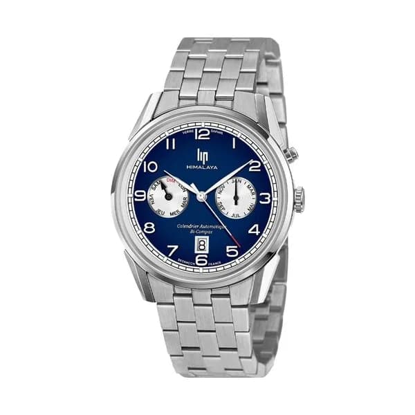 Lip Montre Lip Himalaya Calendrier Automatique cadran bleu bracelet acier 40 mm