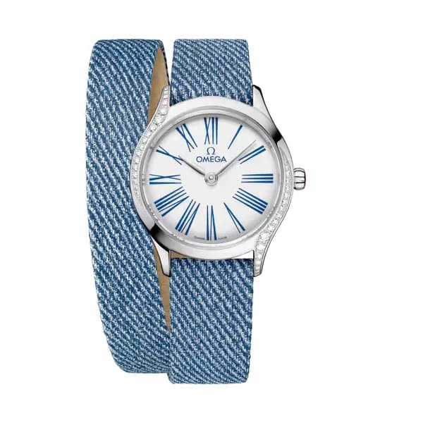 Omega De Ville 26 mm, acier sur bracelet en cuir