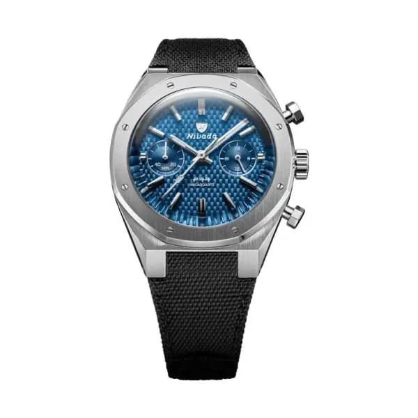 Nivada Grenchen Montre F77 Chrono Mecaquartz Blue 68000Q