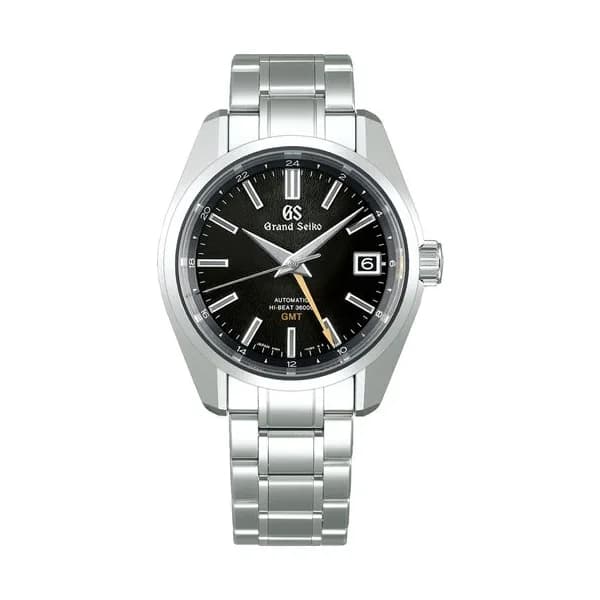 Grand Seiko Montre Grand Seiko Heritage 44GS Hi-Beat 36000 GMT Ever-Brillant Steel "Mt Iwate" cadran noir bracelet acier 40 mm