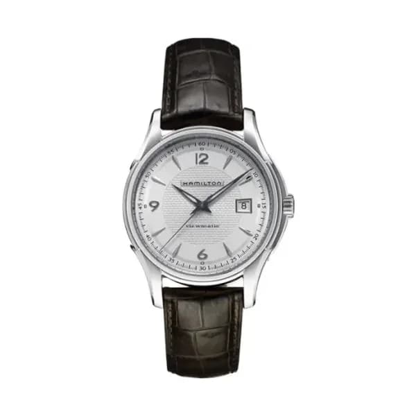 Hamilton Montre Hamilton Jazzmaster Viewmatic Automatique Cadran Argent Bracelet Cuir 40 mm