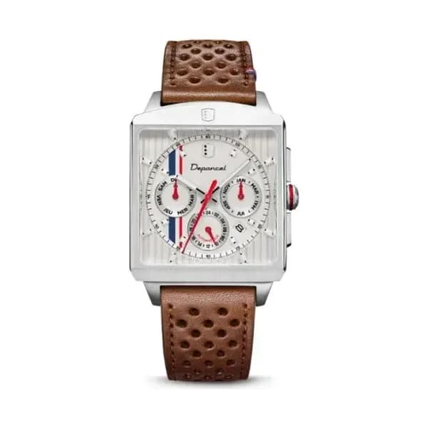 Depancel Montre Depancel Série-R01 Ivory Calendrier Automatique Bracelet Racing Marron