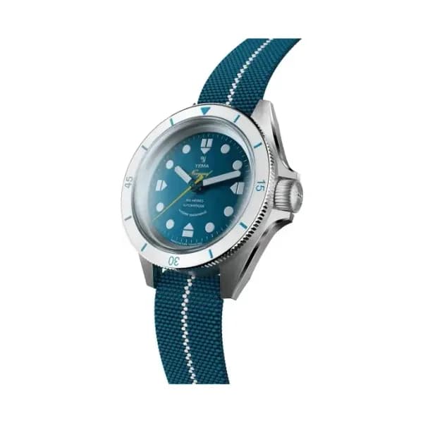 Yema Montre Yema Navygraf Marine Nationale CMM.10 PVD Noir Lunette Blanche Bracelet Parachute