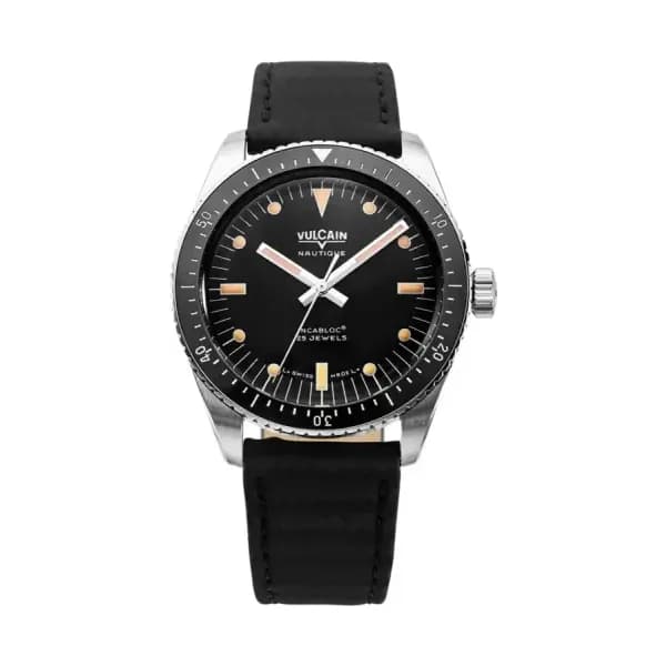 Vulcain Montre Skindiver Nautique - Black with Khaki Brown Lum 660170A07