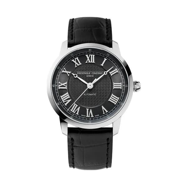 Frédérique Constant Montre Frédérique Constant Classics Première Automatique cadran noir bracelet cuir 38,5 mm