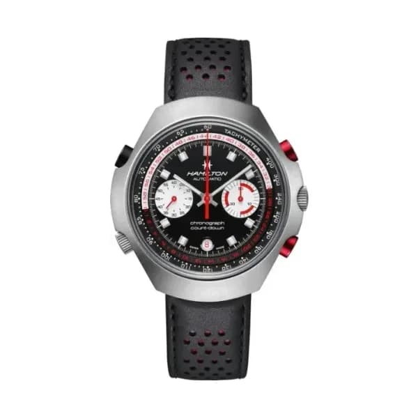 Hamilton Montre Hamilton American Classic Chrono Matic 50 Auto Cadran Noir Bracelet Cuir Limited