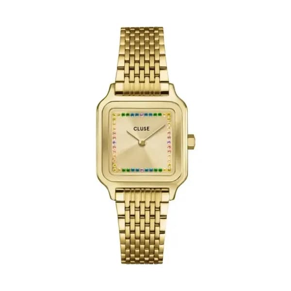 Cluse Gracieuse Petite Watch Steel, Rainbow stones, Gold Colour