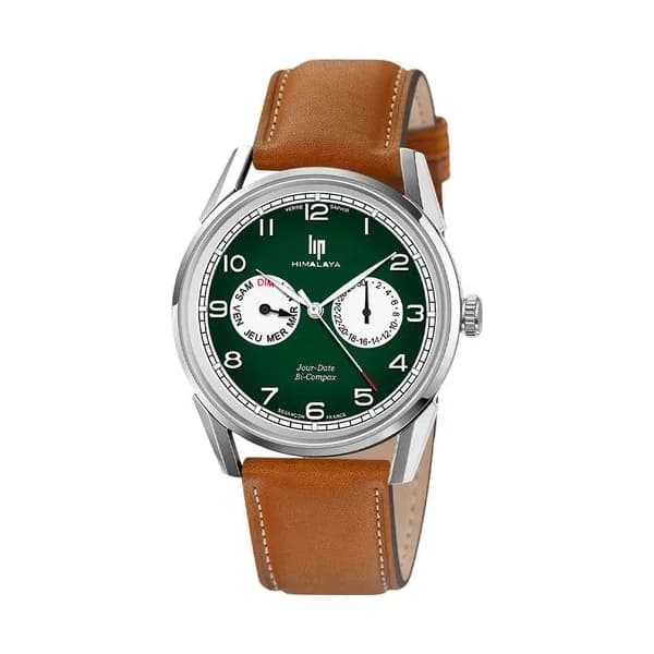 Lip Montre Automatique Lip Collection Himalaya 40 en Cuir Marron