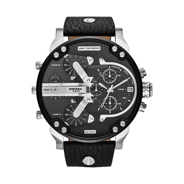 Diesel Montre Diesel Collection Mr. Daddy 2.0 en Cuir Noir