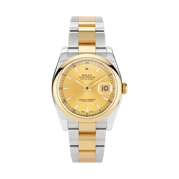 Rolex Montre Rolex Datejust or jaune et acier 36 mm Full set 2017 Ref. 116203