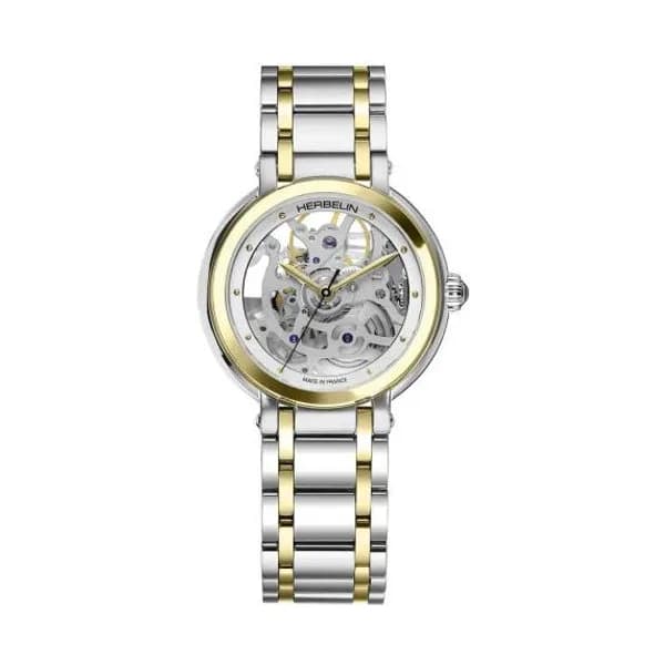 Michel Herbelin Montre Herbelin Galet Automatic Acier PVD Doré 33.5 mm - 1630BTSQ12
