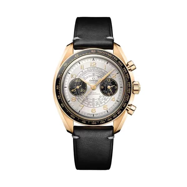 Omega Speedmaster 43 mm, or Moonshine™ sur bracelet en cuir