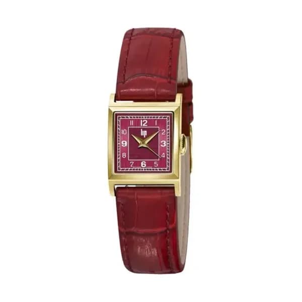 Lip Montre Lip C18 - Femme - cadran Bordeaux- - acier doré 316 L poli et brossé - 671622