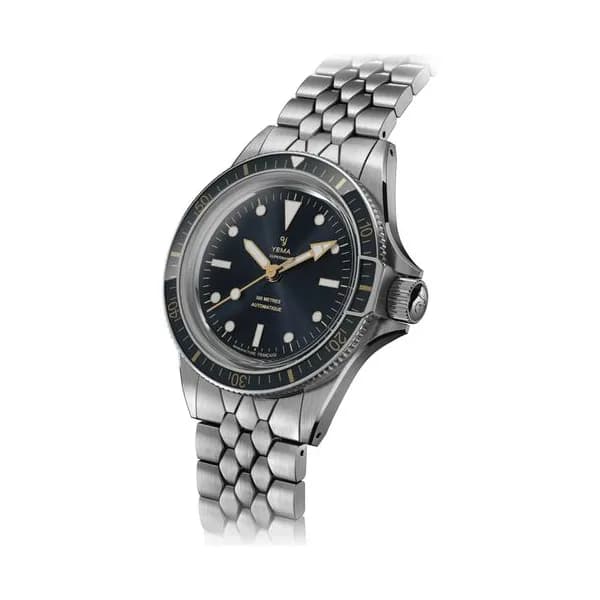 Yema Montre Yema Superman Gilt CMM.10 automatique cadran bleu bracelet acier 41 mm