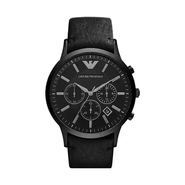 Emporio Armani Montre Analogique Homme Emporio Armani Cuir Noir AR2461