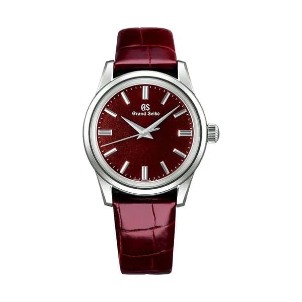 Grand Seiko Montre Grand Seiko Elegance Flow of Seasons "Boshū" mécanique cadran bordeaux bracelet cuir 37,3 mm