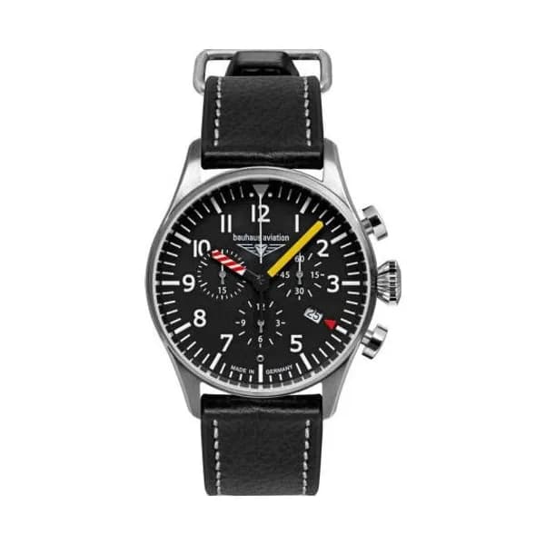 Bauhaus Montre Bauhaus Aviation Flight Control Quartz Cadran Noir Bracelet Cuir - 27885