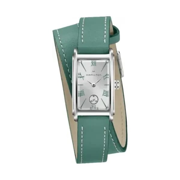 Hamilton Montre Hamilton American Classic Ardmore Quartz Cadran Blanc Bracelet Double Cuir Vert