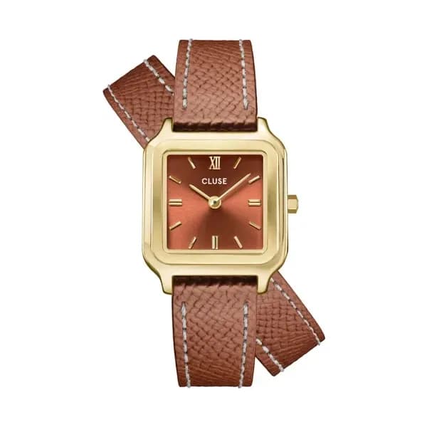 Cluse Gracieuse Petite Watch Double Leather, Nutshell, Gold Colour