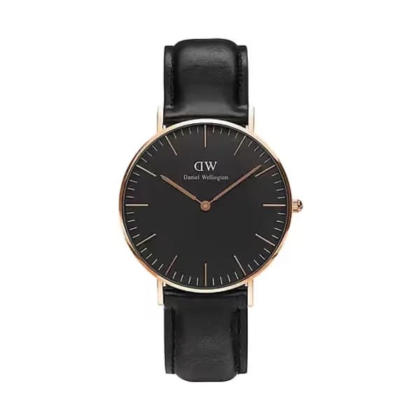 Daniel Wellington Montre Homme Daniel Wellington Classic en Cuir Noir