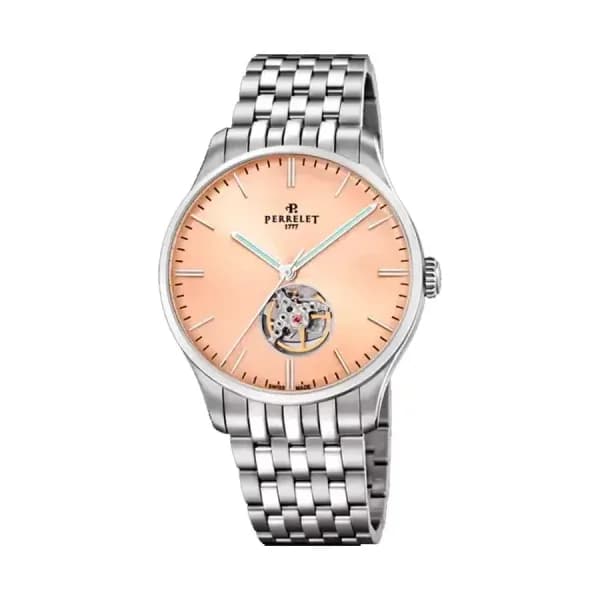 Perrelet Montre Weekend Coeur Ouvert Saumon