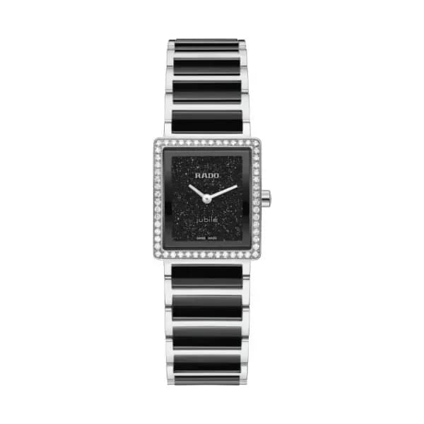 Rado Montre Rado Integral Diamonds Quartz Cadran Noir Bracelet Noir